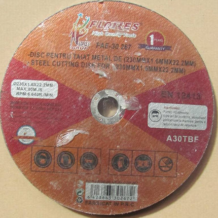 Disc pentru taiat metal de (230MMx1.8MMx22.2MM)