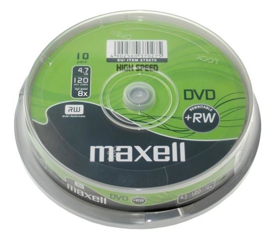 DVD+RW Maxell reinscriptibil 4.74GB, 16x, 10buc/set