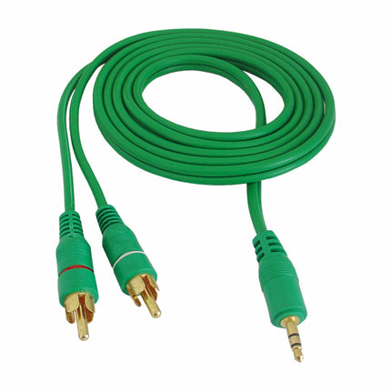 Cablu jack 3,5mm la 2RCA 5m verde 4.0X8mm