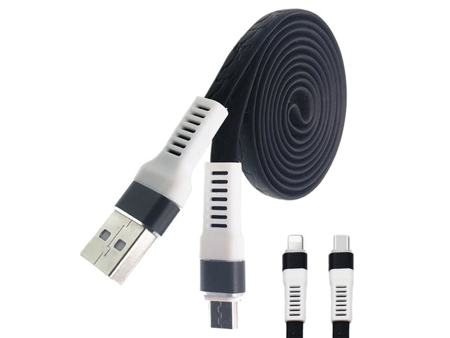 Cablu Iphone imitatie piele negru