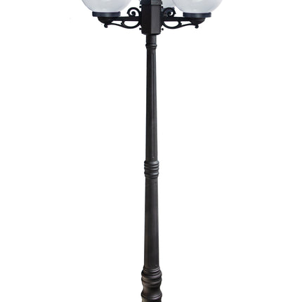 STALP ILUMINAT EXTERIOR GLOB NEGRU CU 3 BRATE 230V/40W/3*E27/IP44 2200X627X578mm