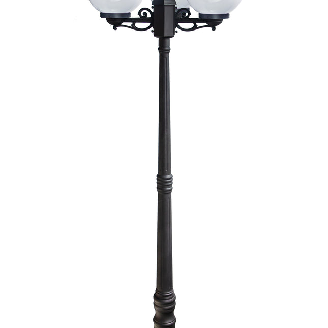 STALP ILUMINAT EXTERIOR GLOB NEGRU CU 3 BRATE 230V/40W/3*E27/IP44 2200X627X578mm