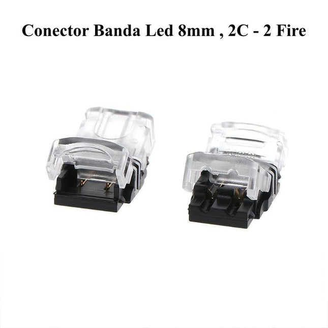 Conector banda led 2 pini - 8mm IP65 - Iluminat LED