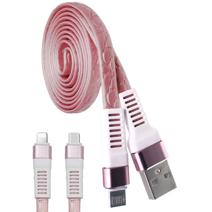 Cablu tip C imitatie piele roz