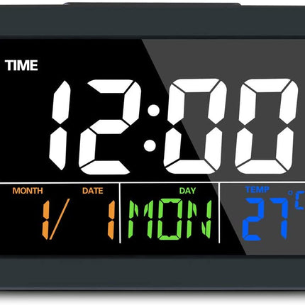 Ceas electronic LCD negru pentru instalatii