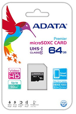 MicroSDHC 64Gb SD AData clasa 10