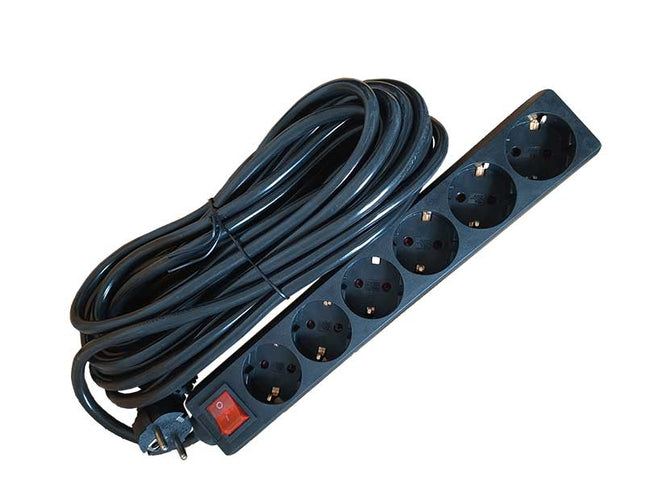 Prelungitor 6cai 5m 3x1.5mm2 cu intr negru Alien
