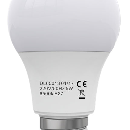 Bec Led E27, model glob A60, 5W=45W, 6400K, lumina rece, A60, ore functionare 15.000