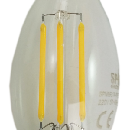 Bec Filament Lumanare E14, 4W=45W, 3000K, lumina calda