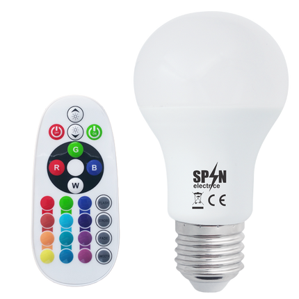 Bec Led E27, 8W=70W, Rgb+6400K, lumina rece, 850Lm  + Smart Kit Telecomanda