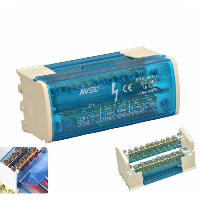 Bloc distributie profesional 125A/500V-211 (1.5-35mm)