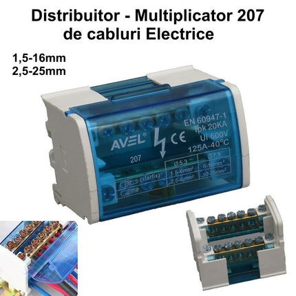 Bloc distributie profesional 125A/500V-207 (1.5-25mm)