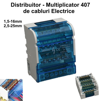 Bloc distributie profesional 125A/500V-407 (1.5-25mm)
