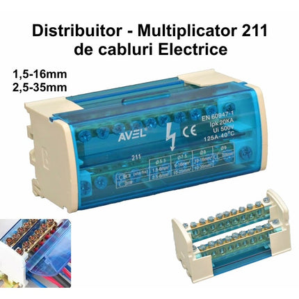 Bloc distributie profesional 125A/500V-211 (1.5-35mm)