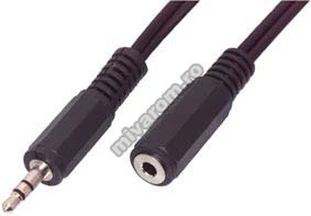Cablu jack 3,5mm la jack 3,5mm mama 5m