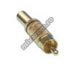 Mufa RCA metal auriu negru
