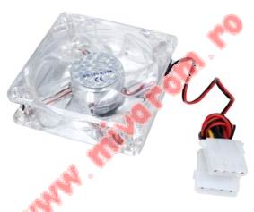 Ventilator 12V 80x80x25mm cu leduri rosii