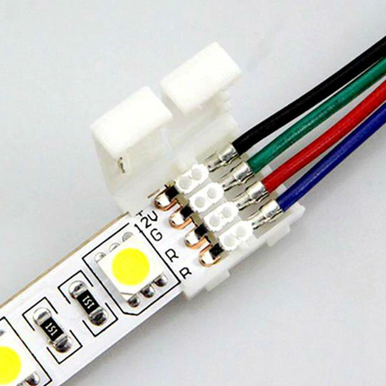 Clema+cablu+clema conector banda LED RGB