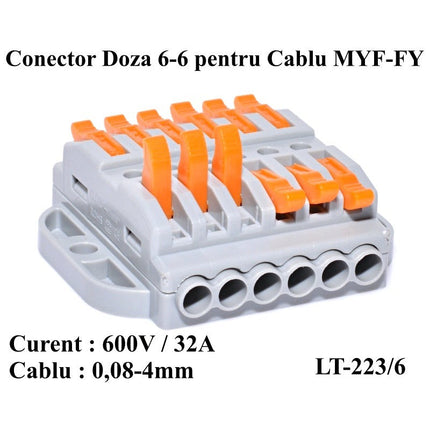 Conector Rapid 6-6 contacte pentru conectare