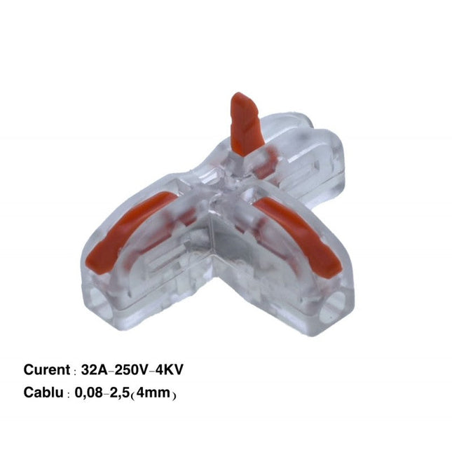 Conector Rapid tip T, portocaliu