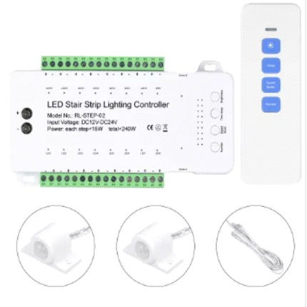 CONTROLER BANDA LED, 16 TREPTE  Cu Telecomanda RF 12/24VDC