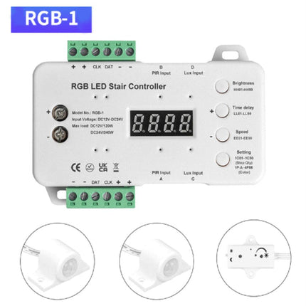 CONTROLLER BANDA LED, 16 TREPTE  1 Fir 12/24VDC  RGB