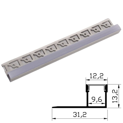 Profil Aluminiu pentru Rigips 2m perete terminal 31.2x13.2mm