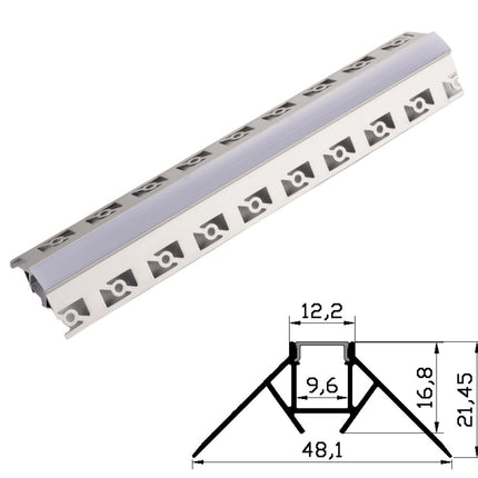 Profil Aluminiu pentru Rigips 2m colt exterior 48.1x21.45mm