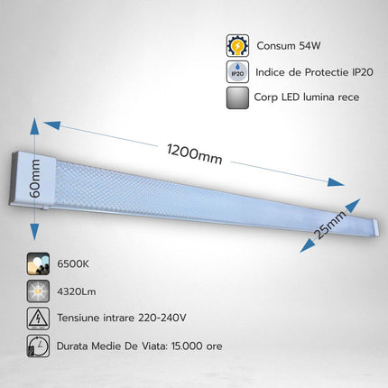 Corp LED Liniar Prismatic 54W/6500k