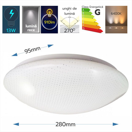 Plafoniera LED Star  fi230 13W=75W, 6500K, lumina rece