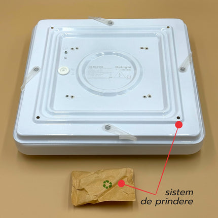 Plafoniera Led Slim Milky 24W=200W, 330x330 mm, 6400k, lumina rece