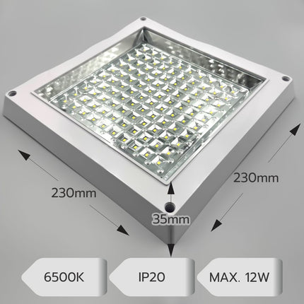 Plafoniera LED Patrata Pentru Bucatarie 12W 6500K