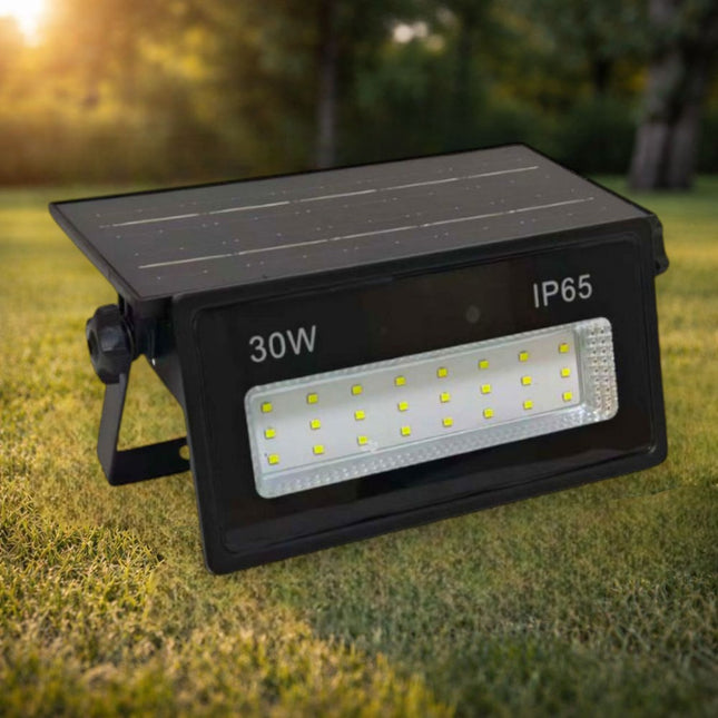 Proiector cu panou solar integrat 30W, 230x95x35mm, 400lm, IP65, 6500K