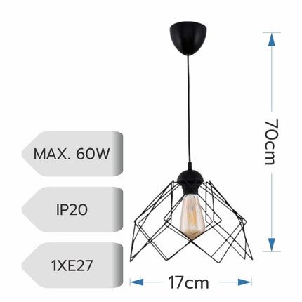 LUSTRA KONTES NEGRU 1XE27 60W