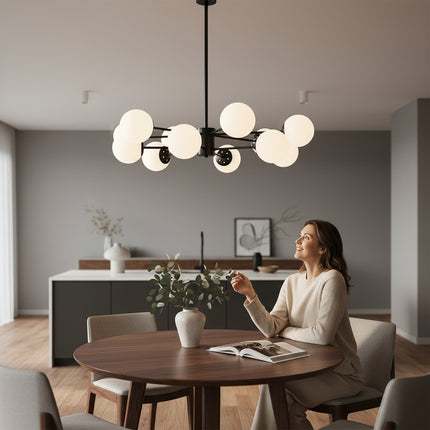 LUSTRA 12 BRATE COSMO NEGRU 12xE27 900x680MM IP20