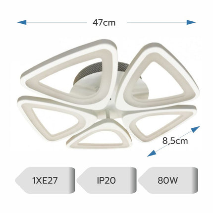LUSTRA LED  80W CU 5 BRATE 3 CULORI+IR  470mm x 85mm