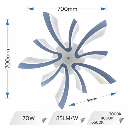 LUSTRA LED 70W CU 10 BRATE 3 CULORI+IR  700x90mm