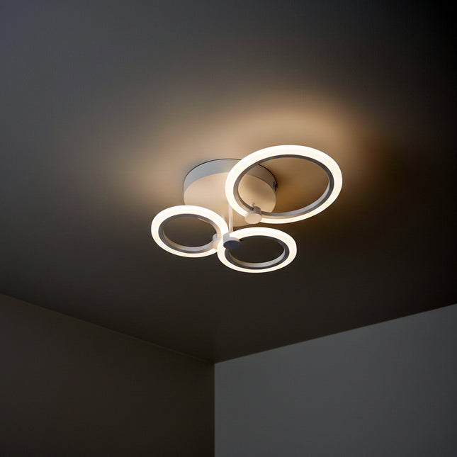 LUSTRA LED CERCURI 40W CU 3 BRATE 3 CULORI+IR 440mm x 150mm