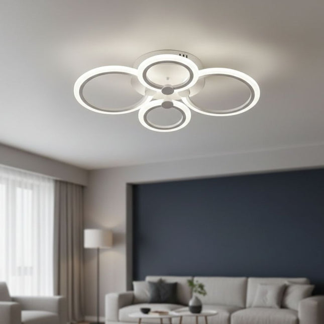 LUSTRA LED CERCURI 56W CU 4 BRATE 3 CULORI+IR 580mm x 90mm