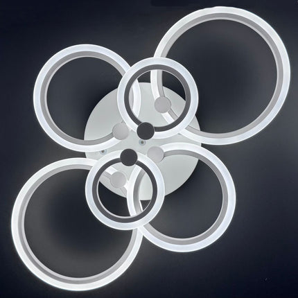 LUSTRA LED CERCURI 100W CU 6 BRATE 3 CULORI+IR 830mm x 140mm
