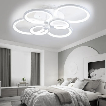 LUSTRA LED CERCURI 100W CU 6 BRATE 3 CULORI+IR 830mm x 140mm