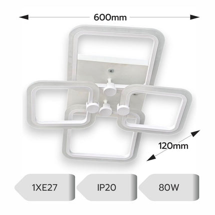 LUSTRA LED PATRATE 80W CU 4 BRATE 3 CULORI+IR 600x120mm