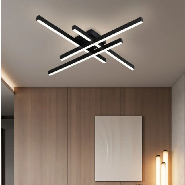 LUSTRA LED AXIS NEGRU 4 BRATE 50W 3530 LM 700*700*100MM