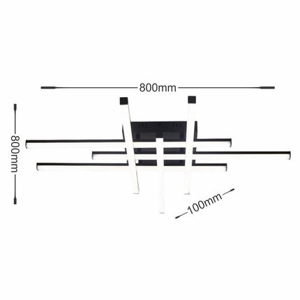 LUSTRA LED AXIS NEGRU 6 BRATE 90W 6080LM 800*800*100MM