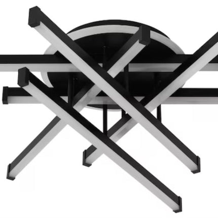 LUSTRA LED AXIS NEGRU 6 BRATE 88W 5900LM 800*600*190MM