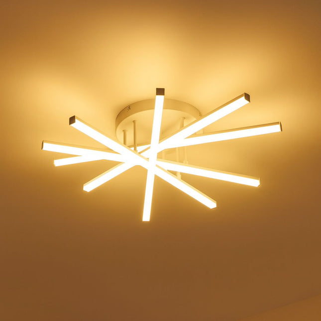 LUSTRA LED AXIS ALB 6 BRATE 73W 6750LM 600*600*190MM