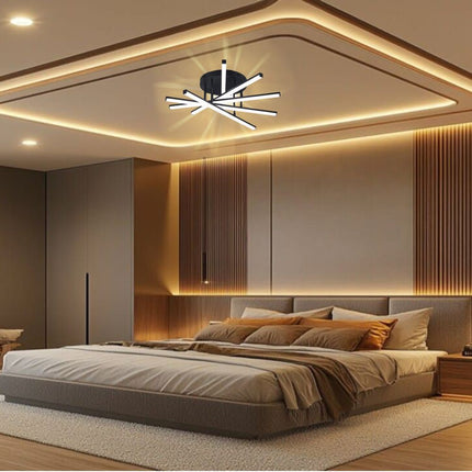 LUSTRA LED AXIS NEGRU 6 BRATE 73W 5040lm 600*600*120LM