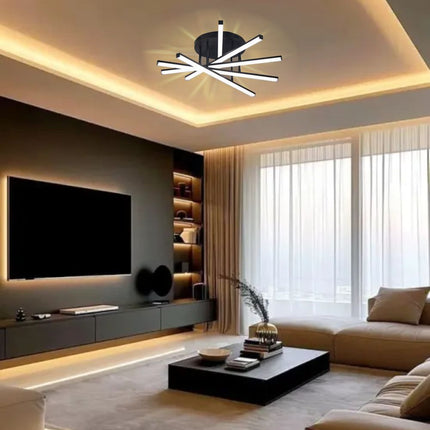 LUSTRA LED AXIS NEGRU 6 BRATE 73W 5040lm 600*600*120LM