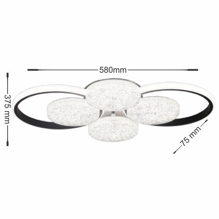 LUSTRA LED EDERA 6 CERCURI 83W 7700LM 3000K-6500K 580*375*75MM