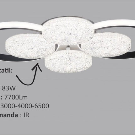 LUSTRA LED EDERA 6 CERCURI 83W 7700LM 3000K-6500K 580*375*75MM